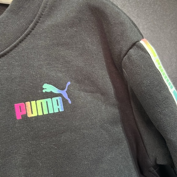 PUMA 2 Pc.Jogger set,pouch pocket crewneck top,elastic waist/cuff pants,fleece - Picture 2 of 10